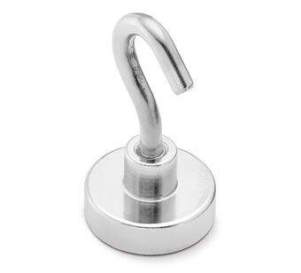 Neodymový hák, magnetický háček Ø 20 v. 15,5 mm, M4, síla 16 kg