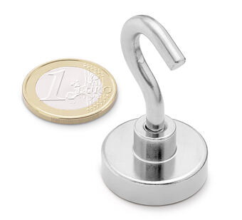 Neodymový hák, magnetický háček Ø 25 v. 16 mm, M5, síla 30 kg