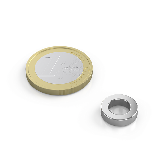 Neodymový kruhový magnet Ø 12/7 mm, v. 3 mm, síla 1,7 kg